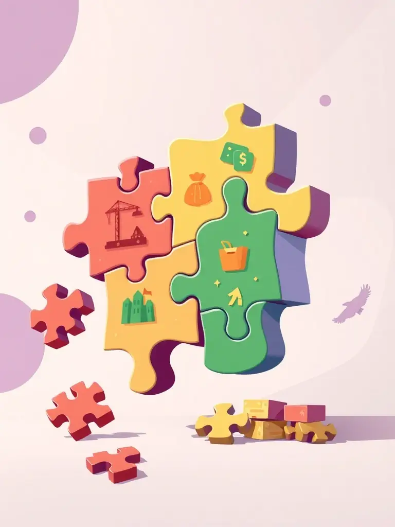 A uniquely designed puzzle representing a custom SEO strategy being assembled, highlighting Junico SEO's tailored solutions.