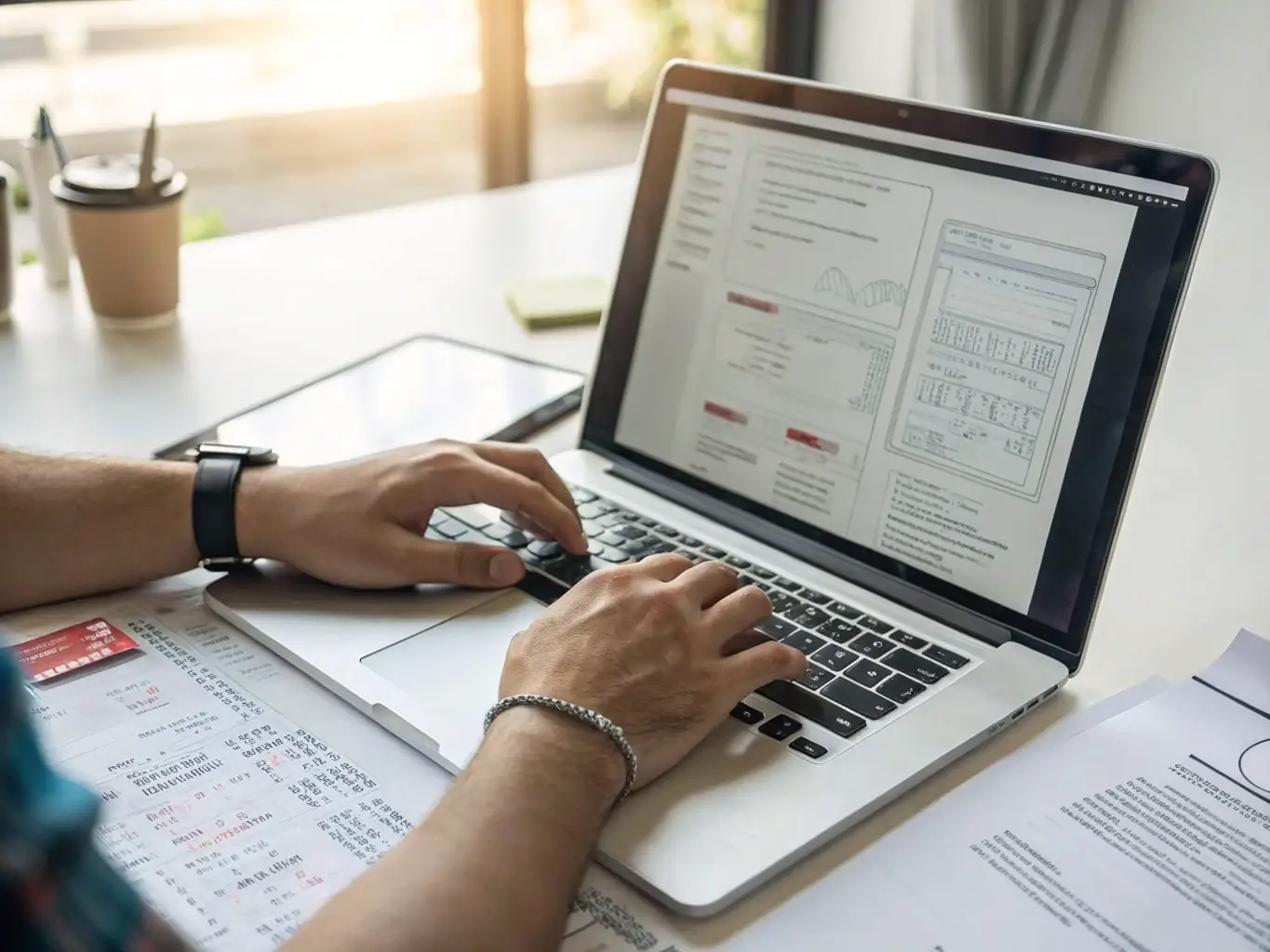 A website's code is being optimized by a developer, highlighting the importance of On-Page Optimization for Junico's online presence.