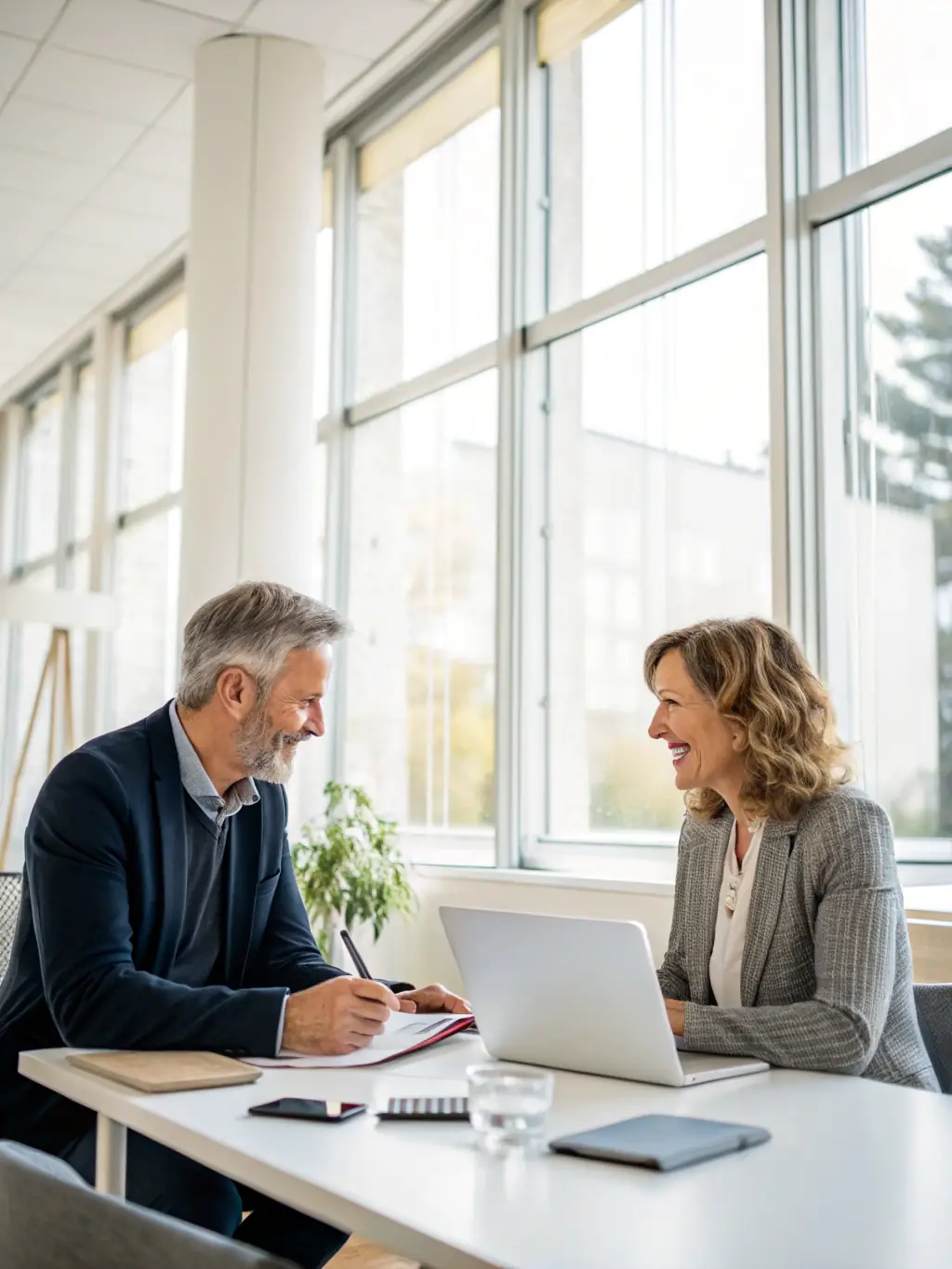 Two people having a transparent conversation, symbolizing Junico SEO's commitment to open and honest communication with clients.